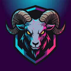 A Goat flaming mascot logo design