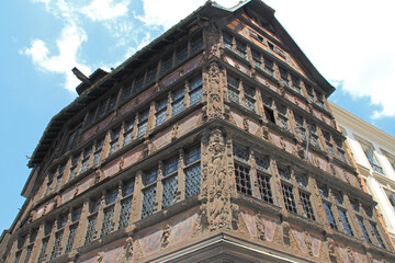 Fototapeta premium medieval half-timbered house (kammerzell) in strasbourg in alsace in france 