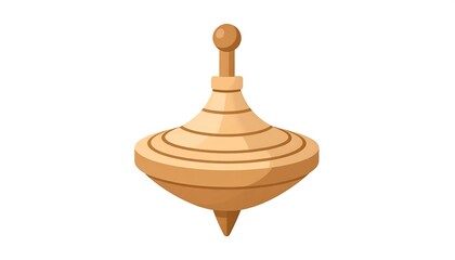 Wooden spinning top illustration