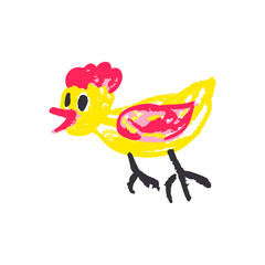 Children's icon with wax crayons and pastels