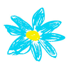 Children's icon with wax crayons and pastels