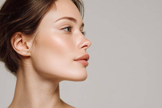 Elegant female profile with smooth V‑line contour