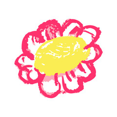 Children's icon with wax crayons and pastels