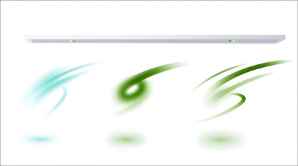 Fototapeta premium Fluorescent Tube Light with Green Energy Swirls - Abstract Concept