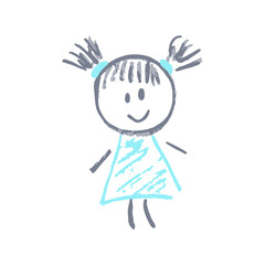 Children's icon with wax crayons and pastels