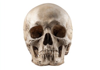 Obraz premium Close-up of a human skull, front view