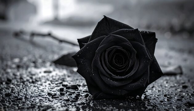 Monochrome rose close-up art