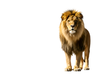 Majestic Lion: Powerful King of the Jungle Photography on white background