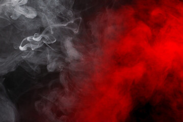 White steam on a black background.