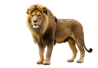Obraz premium Majestic African Lion: King of the Jungle on white background