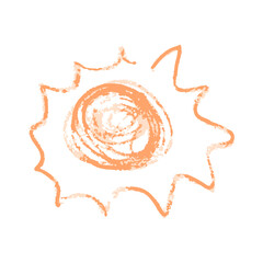 Children's icon with wax crayons and pastels