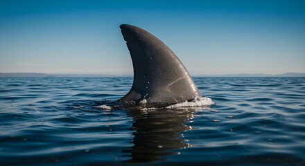 Fototapeta premium Shark fin above water