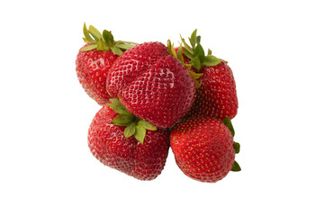 Fresh group of berries isolated on a white background.