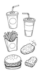 鉛筆の速写：ランチの誘惑