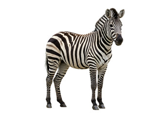 Fototapeta premium Striped Zebra: African Wildlife Photography on white background