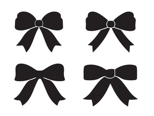 Award Ribbon Symbol Icons Set in Professional Minimal Silhouette Vector Illustration