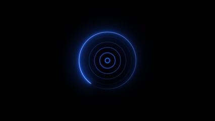 Radio waves concept magenta color 4k illustration. Radio wave signal motion graphics and Radio waves black background 4k illustration.
