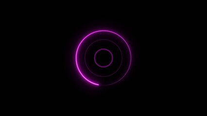 Radio waves concept magenta color 4k illustration. Radio wave signal motion graphics and Radio waves black background 4k illustration.