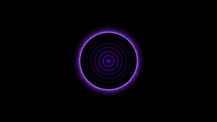 Radio waves concept magenta color 4k illustration. Radio wave signal motion graphics and Radio waves black background 4k illustration.