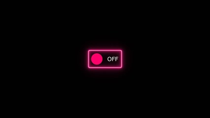 Switch on and switch off button red color 4k illustration. Power digital button. Turning on-off...