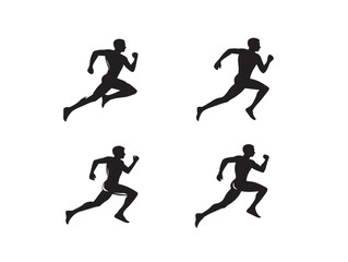 Stylish Fitness Running Man Icon Set Designed with Minimal Vector Artwork