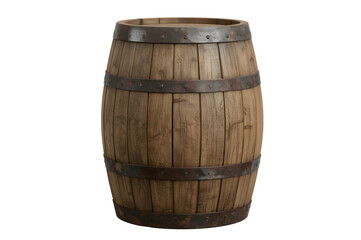 Wooden barrel, rustic, isolated, black background, storage