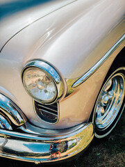 Close-up of an Old Classic Car Front Fender