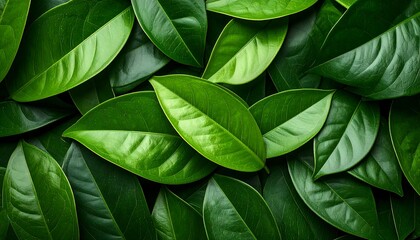 Closeup Fresh Green Tea Leaves.