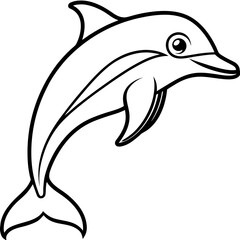 Dolphin Line Art Illustration Vector