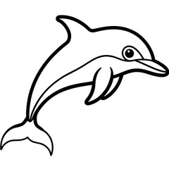 Dolphin Line Art Illustration Vector