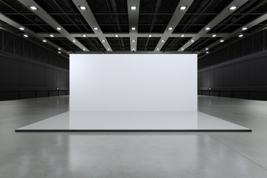 Exhibition stand for mockup and Corporate identity,Display design.Empty booth Design.Retail booth elements in Exhibition hall.booth Design trade show.Blank Booth system of Graphic Resources.3d render.