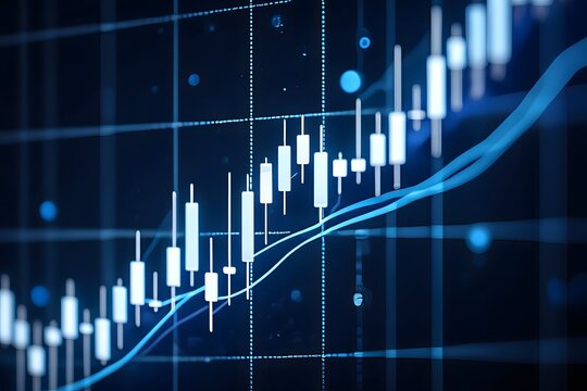 Stock market chart financial data analysis investment graph business diagram candlestick pattern trade