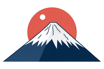 minimal illustration style of Mount Fuji