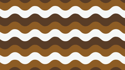 Brown and White Horizontal Wavy Stripes Seamless Pattern vector illustration
