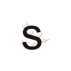Obraz premium Letter S twigs geometric symbol simple logo vector