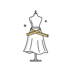 Fashion mannequin icon. Symbol of tailoring, dressmaking, and custom clothing.