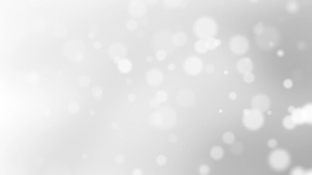 Soft white background Loopable 4K Abstract beautiful and blurred circles. Dreamy white Bokeh Background.