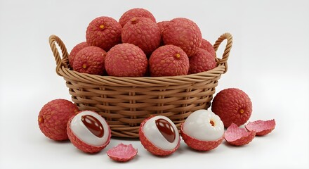 tray full of delicious lychees