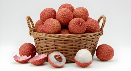tray full of delicious lychees