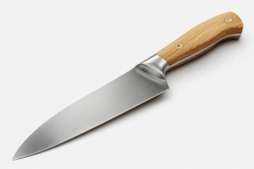 Fototapeta premium Sharp chef's knife, light wood handle