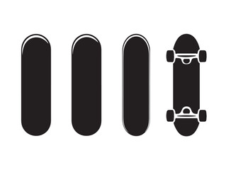 Dynamic Skateboard Icon Collection with Creative Urban Minimalist Silhouette Vector Design
