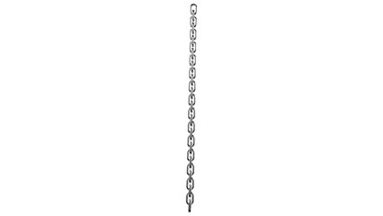 Tall Vertical Silver Chain on White Background link