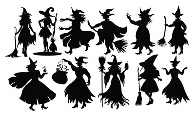 Halloween witch Black Bundle Silhouette