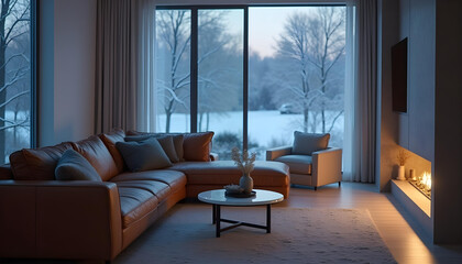 Fototapeta premium modern living room with window