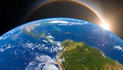 Earth rising from space