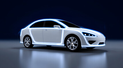 A sleek and modern electric car showcasing innovative design, digital dashboard, and connected technology for efficient and sustainable transportation.