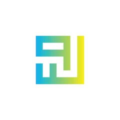 Letter qw square geometric symbol simple logo vector