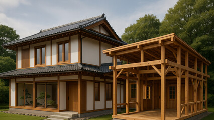 Modern Timber-Frame House Extension with Eco-Friendly Design