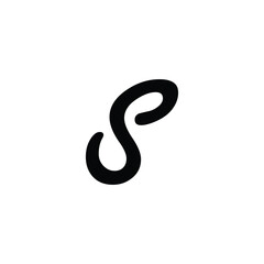 Letter S rope geometric symbol simple logo vector