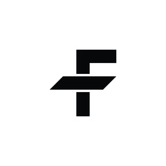 Letter f knife geometric symbol simple logo vector